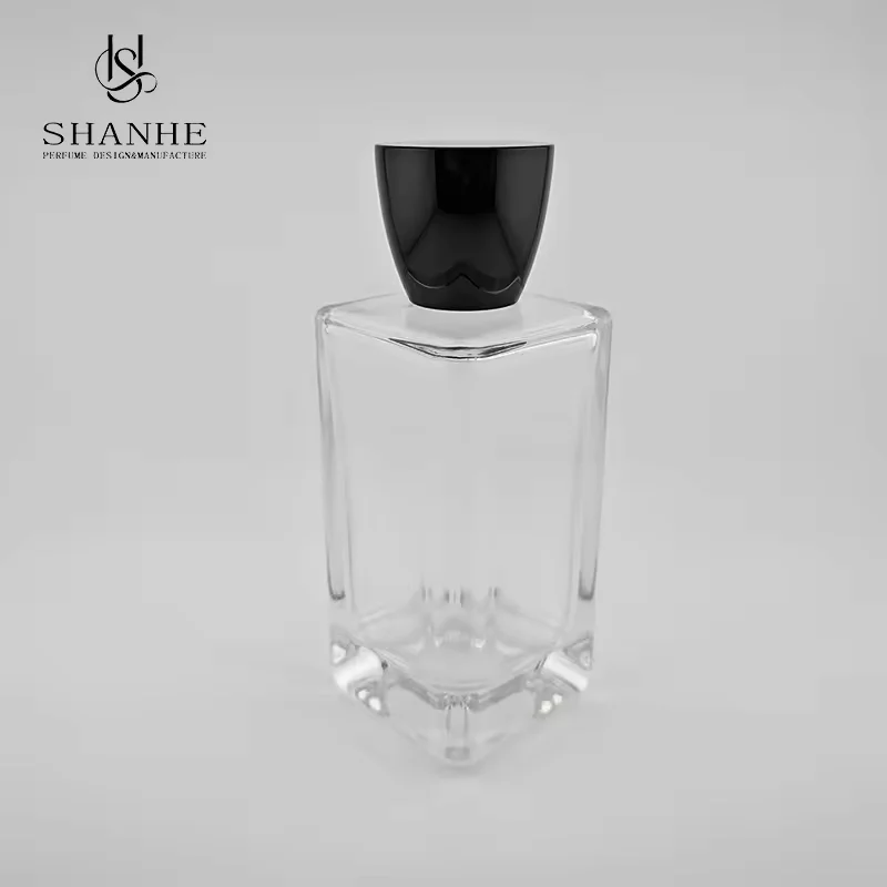 Clear Glass Perfume Bottle with Crimp Neck