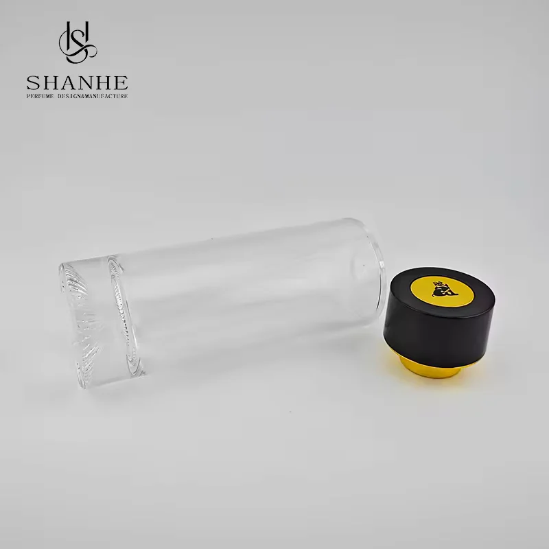 Cylindrical Glass Perfume Bottle with Crimp Neck image 2