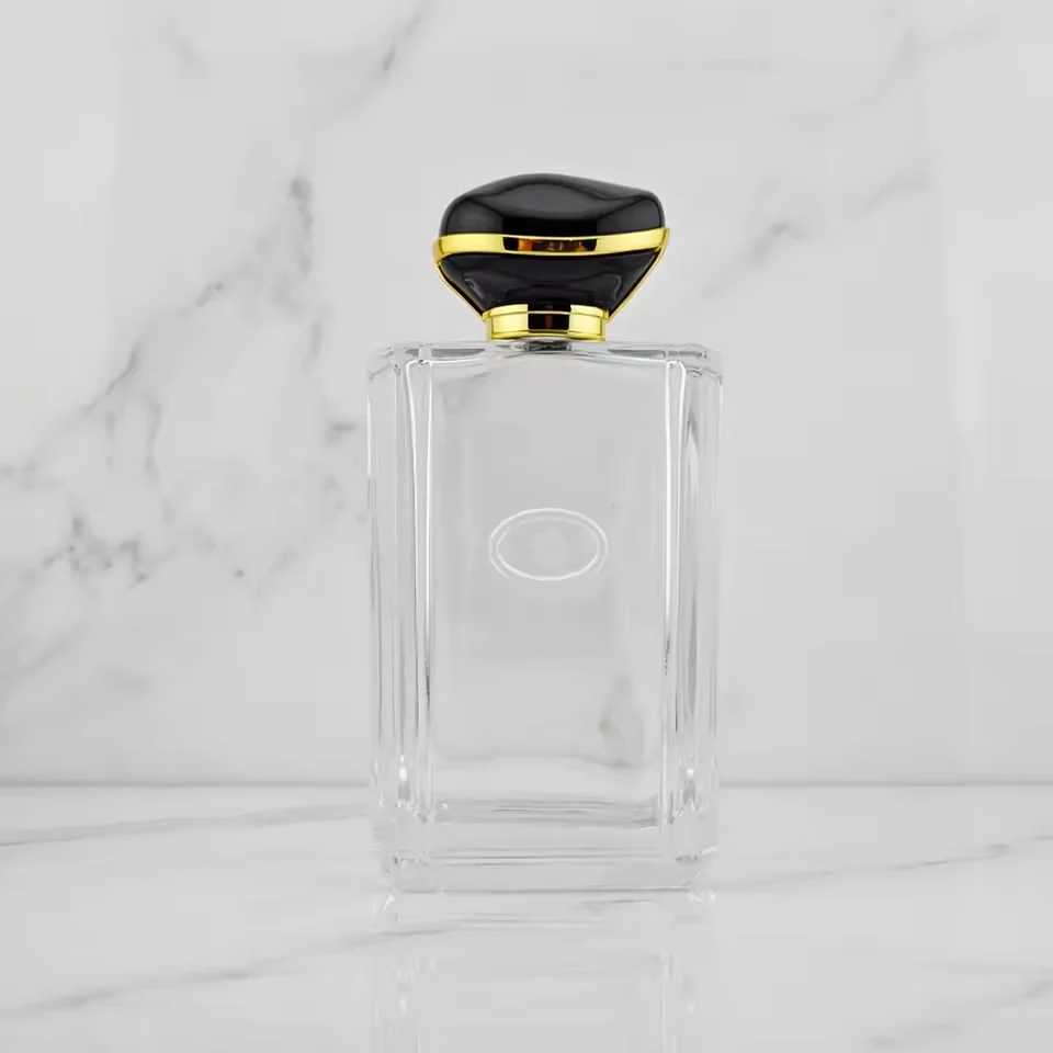 Rectangular Glass Perfume Bottle with Pump Sprayer