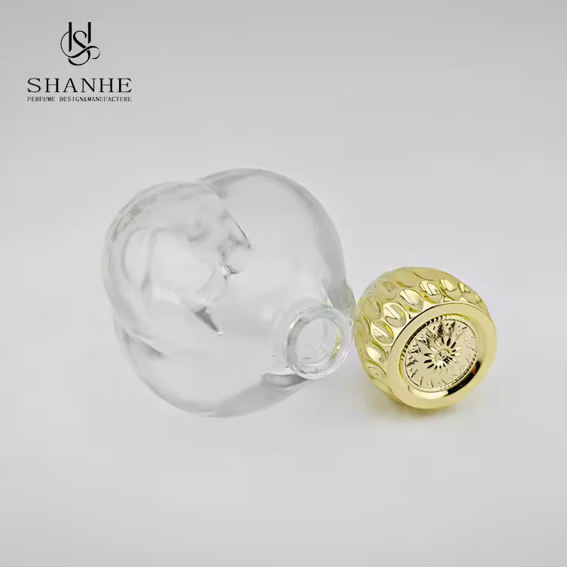 Clear Round Glass Perfume Bottle image 2