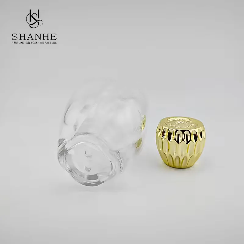 Clear Round Glass Perfume Bottle image 3