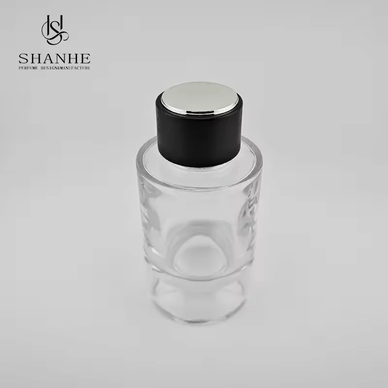 Clear Cylindrical Glass Perfume Bottle image 3