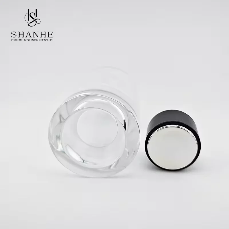 Clear Cylindrical Glass Perfume Bottle image 4