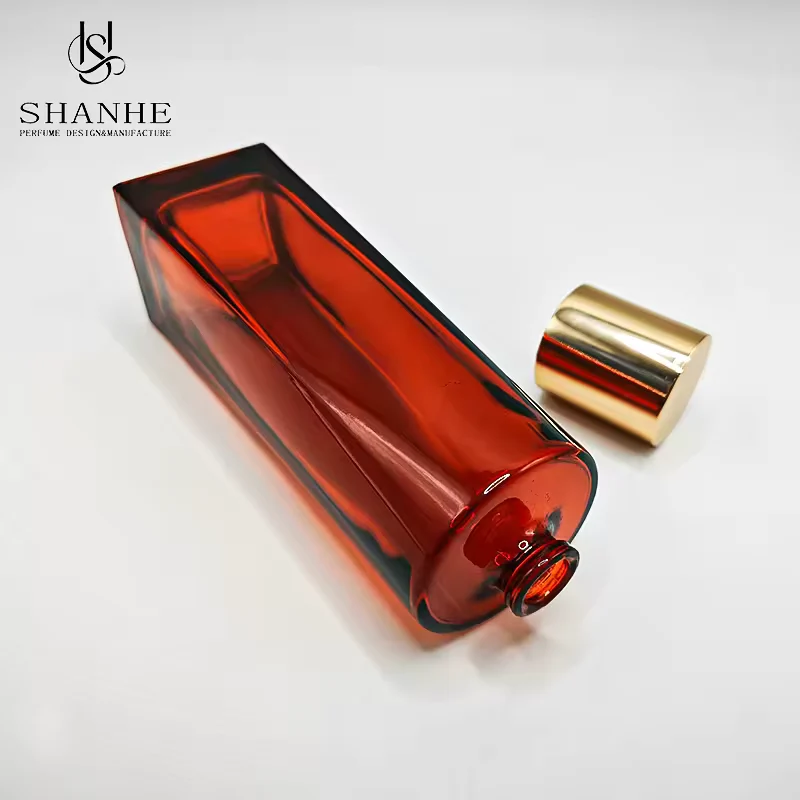 Clear Square Glass Perfume Bottle image 2