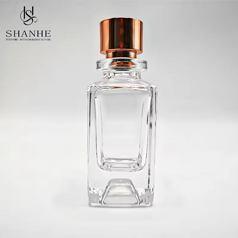 Clear Square Glass Perfume Bottle