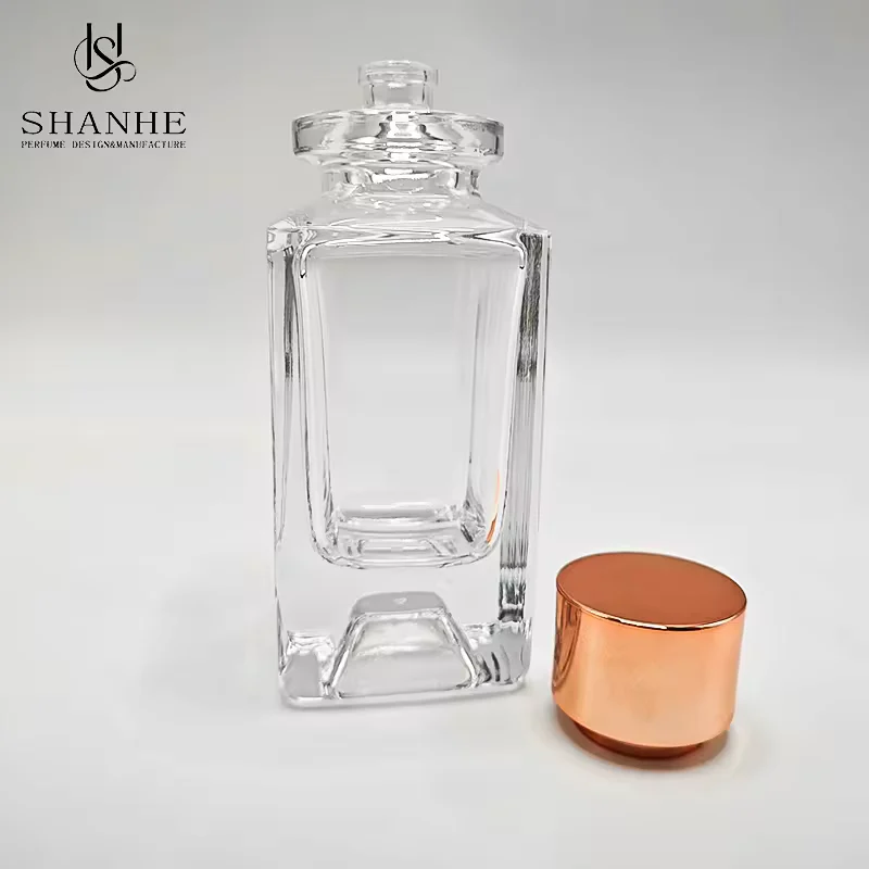 Clear Square Glass Perfume Bottle image 2
