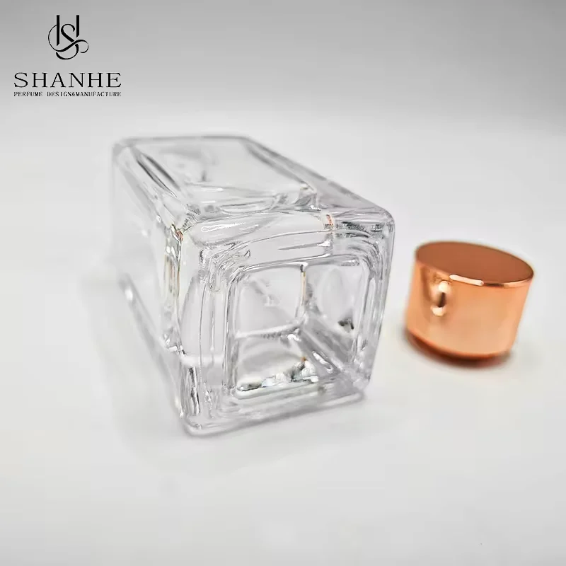 Clear Square Glass Perfume Bottle image 3