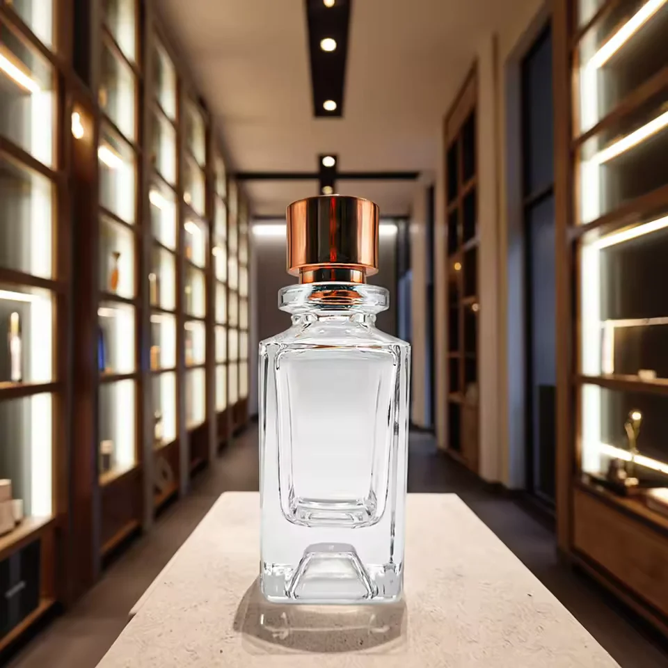 Clear Square Glass Perfume Bottle image 5