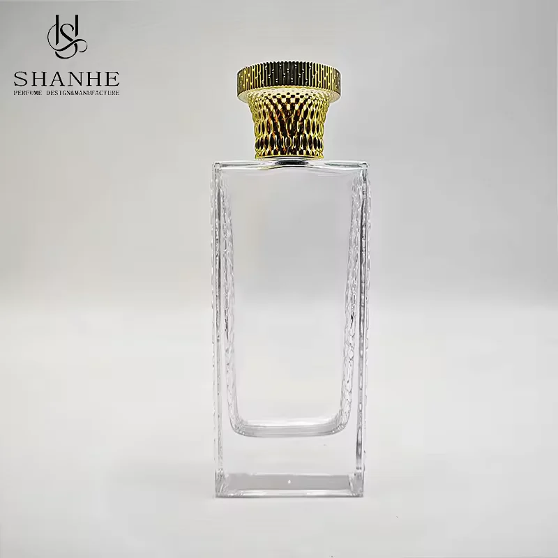 Clear Square Glass Perfume Bottle