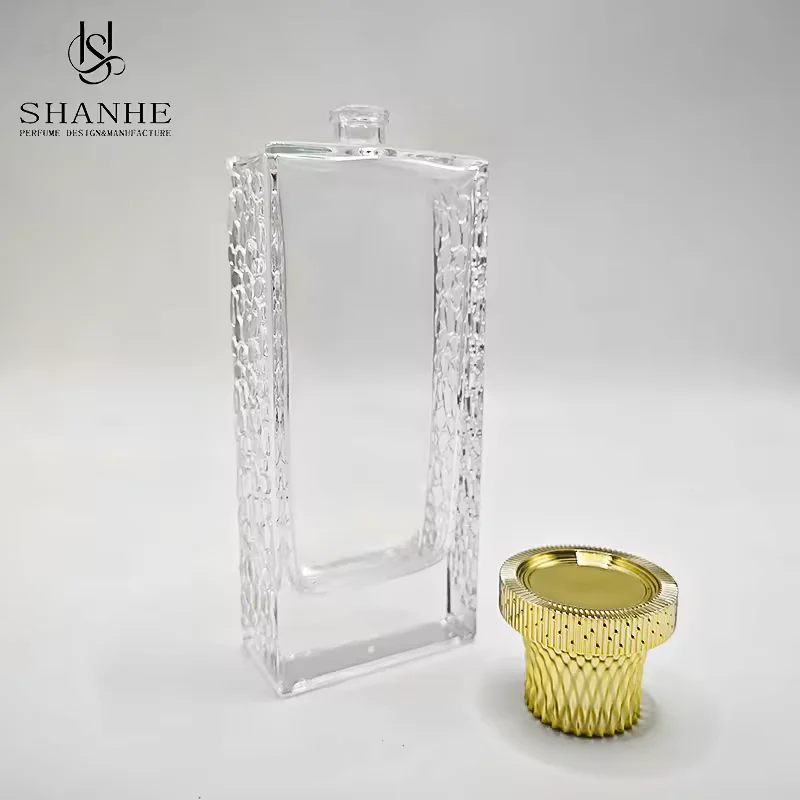 Clear Square Glass Perfume Bottle image 2