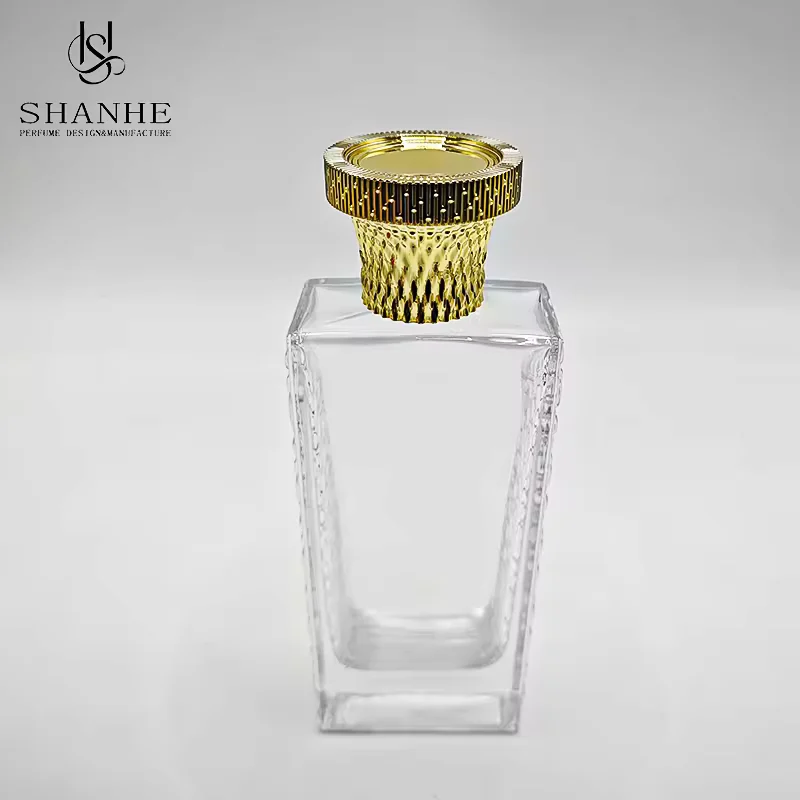 Clear Square Glass Perfume Bottle image 3