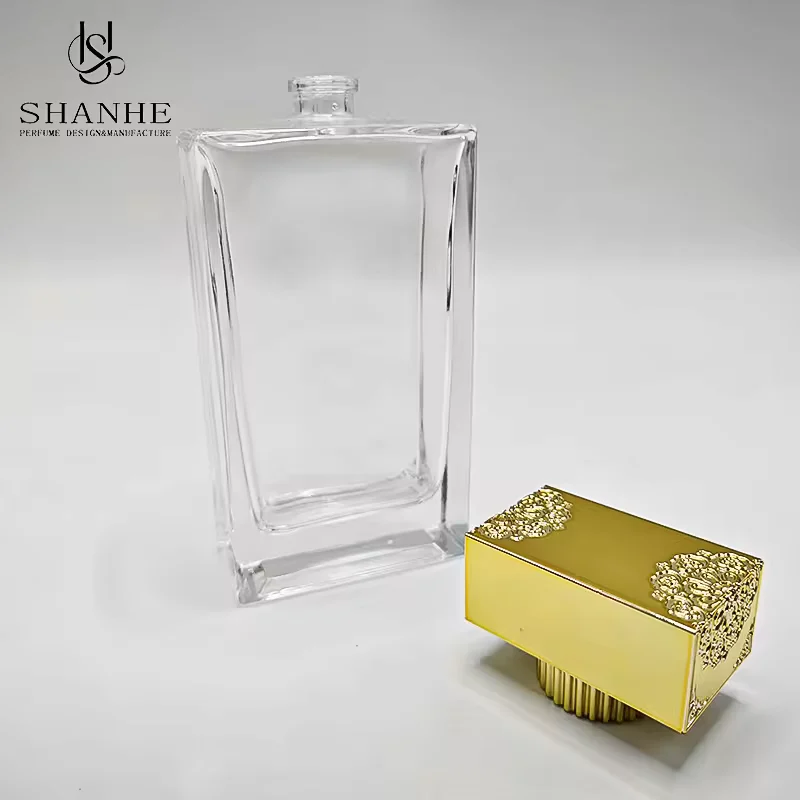 Clear Square Glass Perfume Bottle