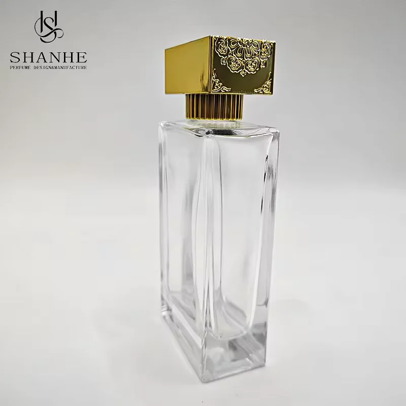 Clear Square Glass Perfume Bottle image 2