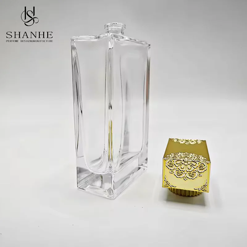 Clear Square Glass Perfume Bottle image 3