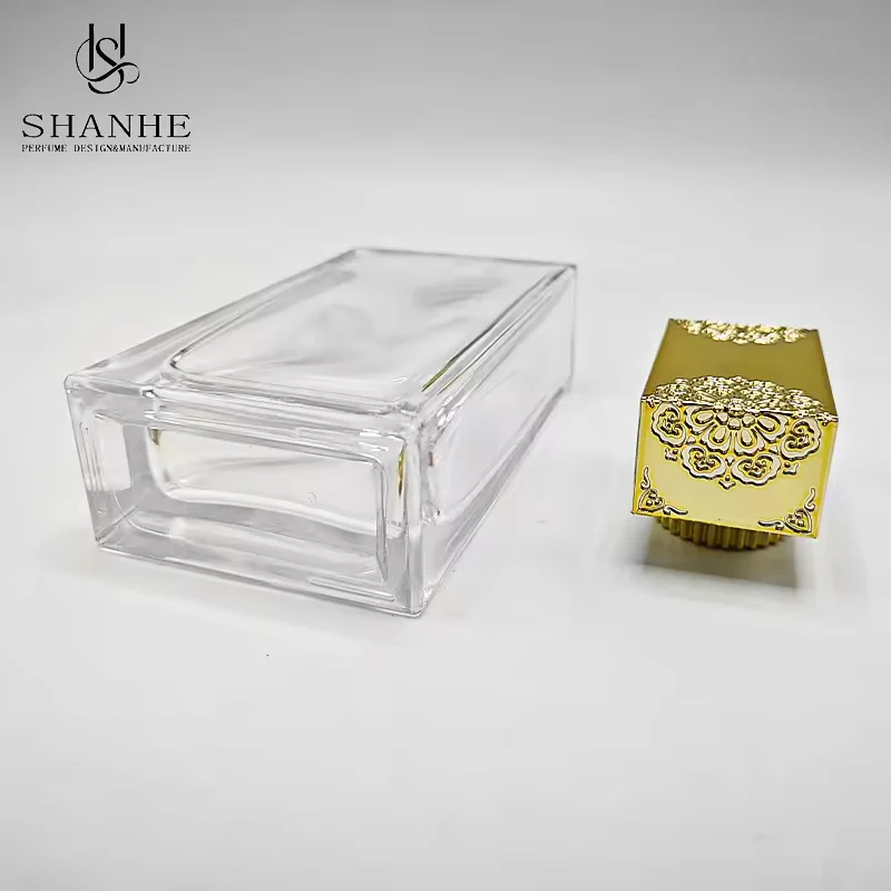 Clear Square Glass Perfume Bottle image 4