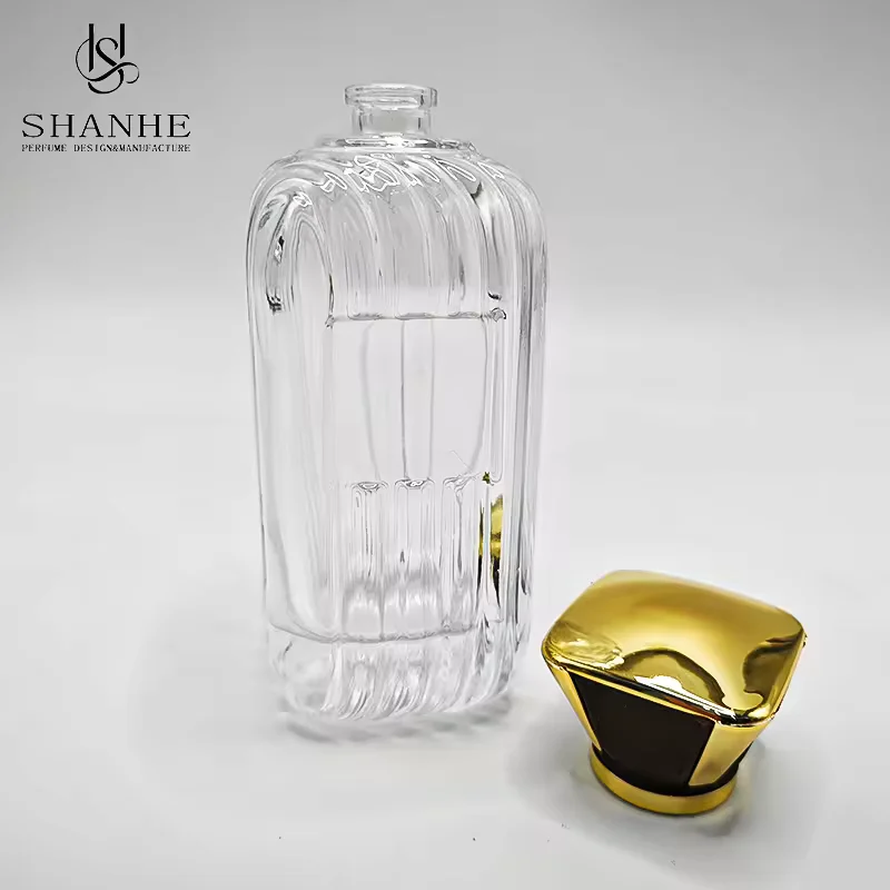 Square Glass Perfume Bottle with Refillable Design