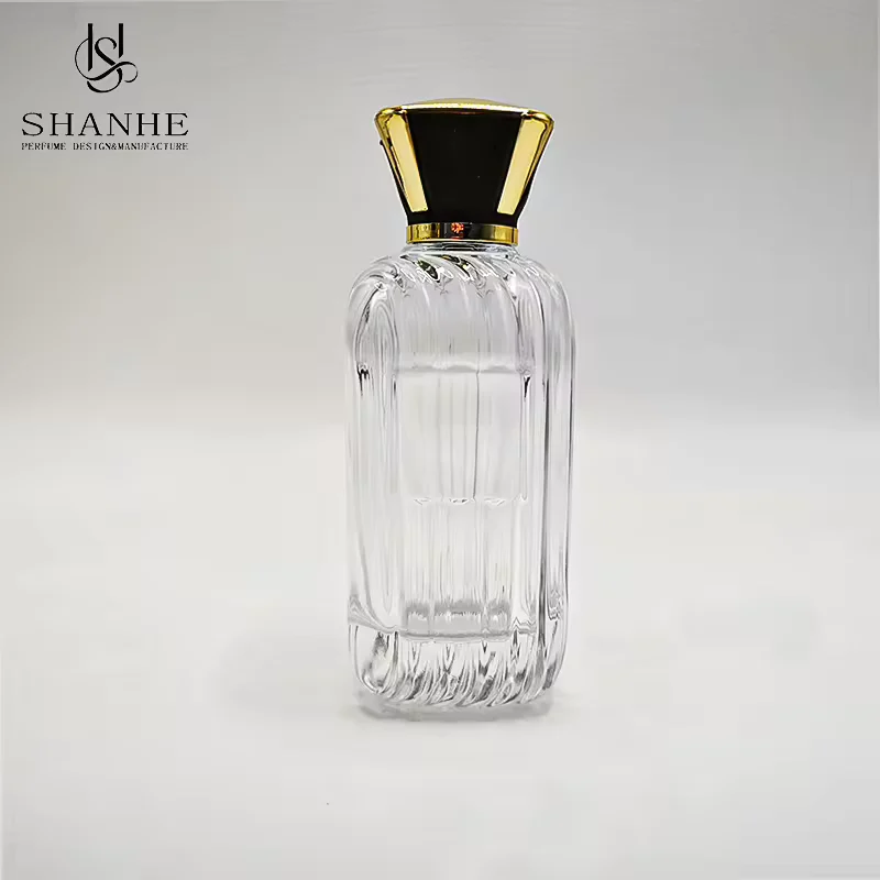 Square Glass Perfume Bottle with Refillable Design image 2