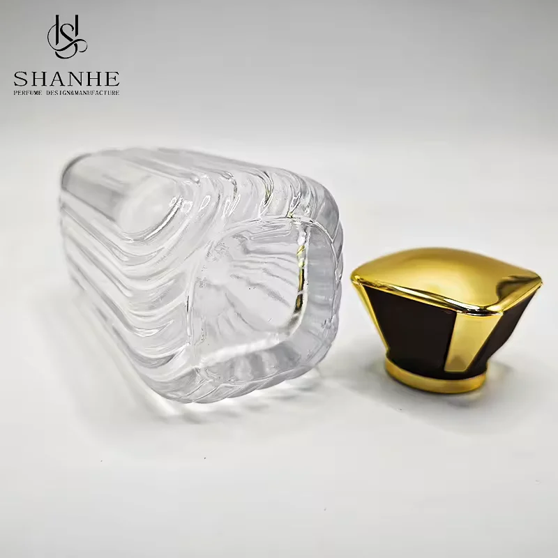 Square Glass Perfume Bottle with Refillable Design image 3