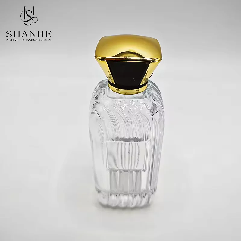 Square Glass Perfume Bottle with Refillable Design image 5