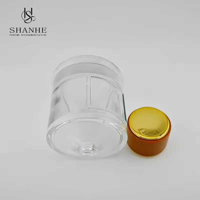 Clear Square Glass Perfume Bottle with Crimp Neck image 2