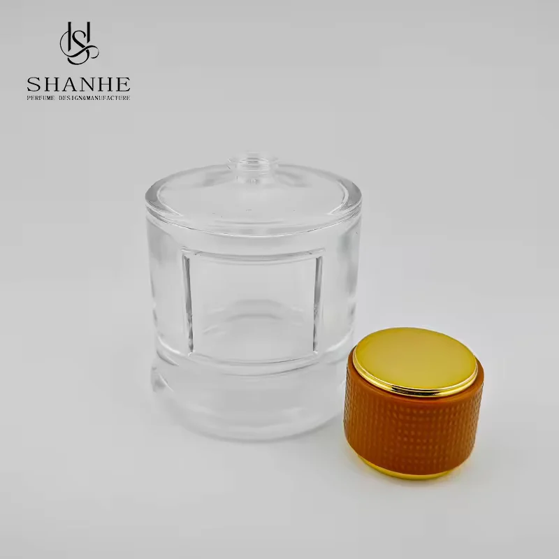 Clear Square Glass Perfume Bottle with Crimp Neck image 3