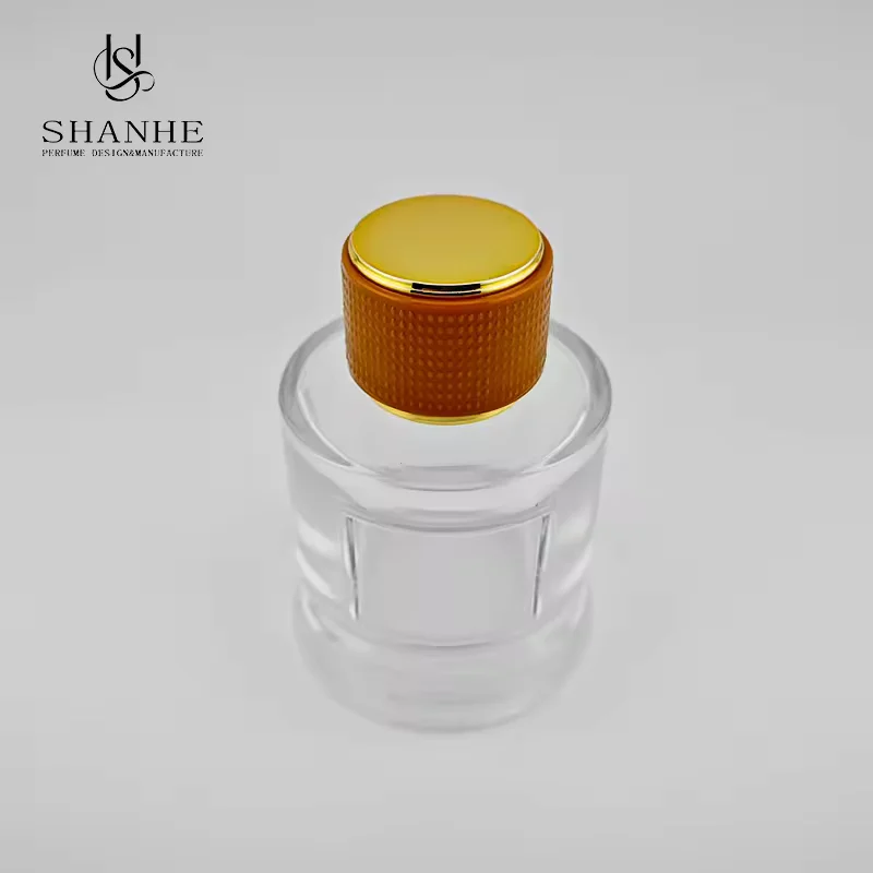 Clear Square Glass Perfume Bottle with Crimp Neck image 4