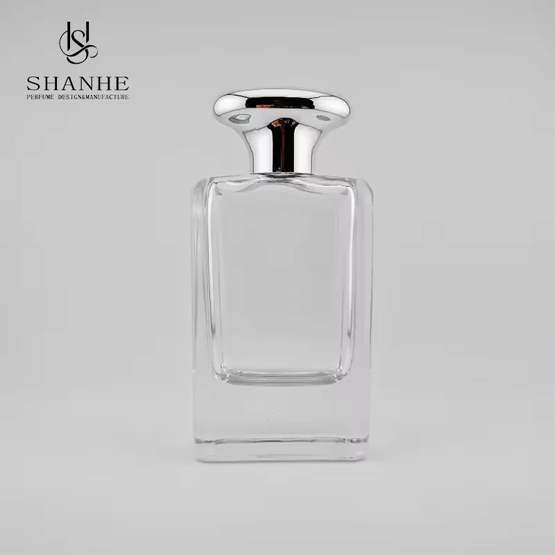 Clear Square Glass Perfume Bottle