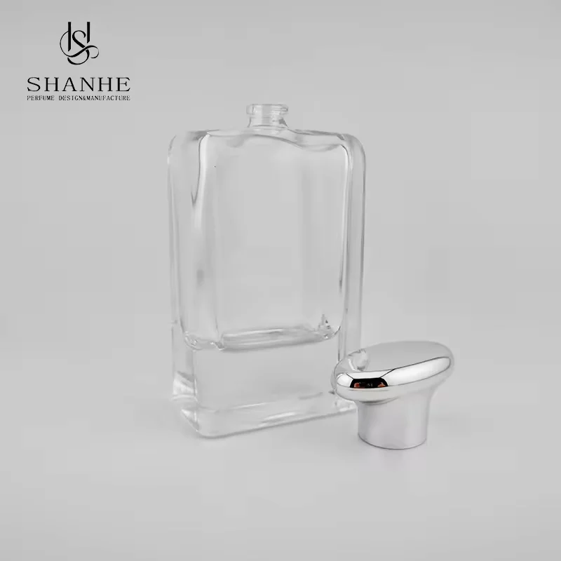 Clear Square Glass Perfume Bottle image 2