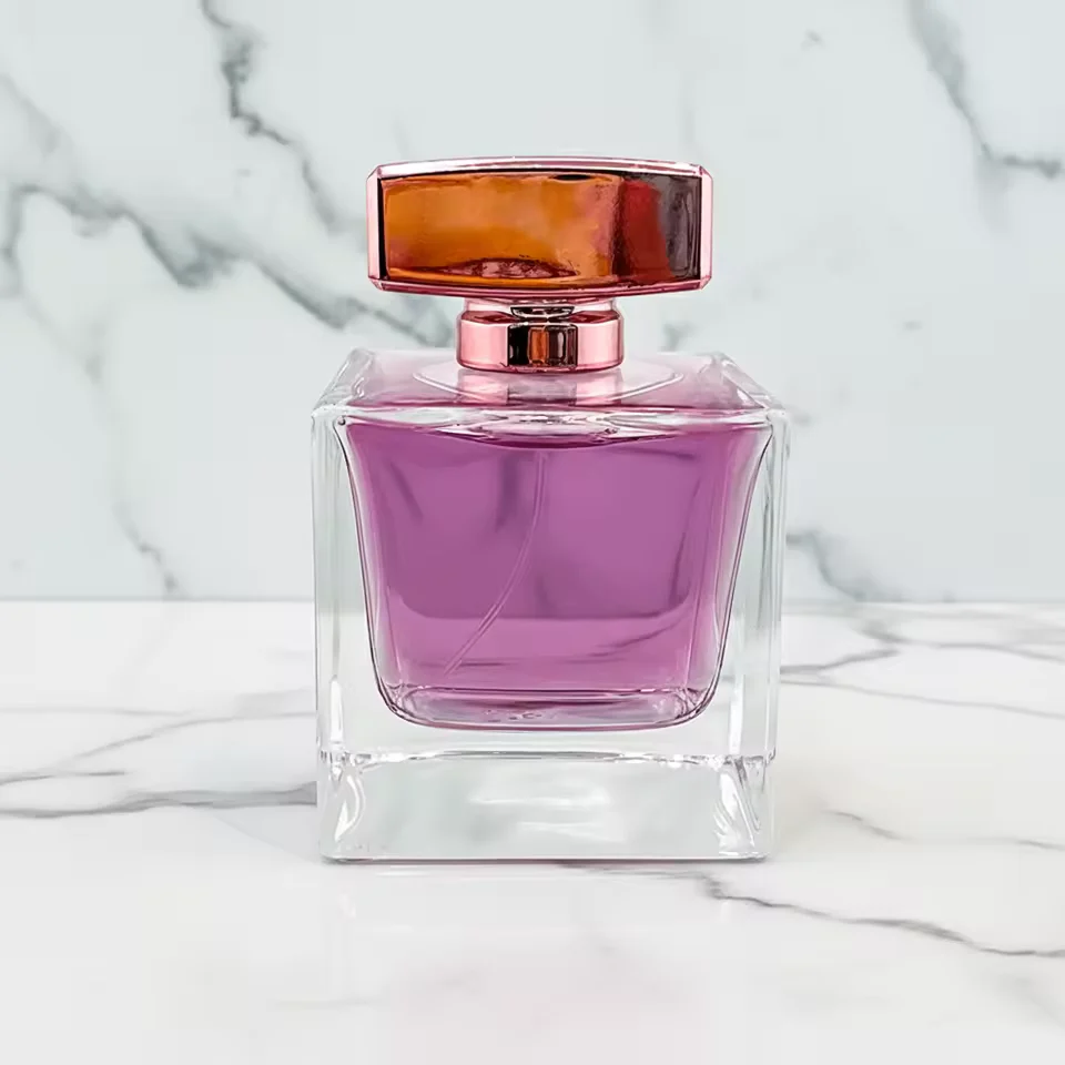Square Glass Perfume Bottle with Pump Sprayer