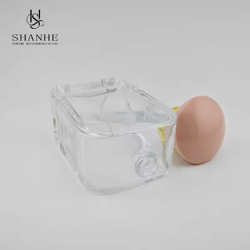 Luxury Custom Cubic Perfume Bottle Empty Manufacture Pink Cap for Perfume image 3