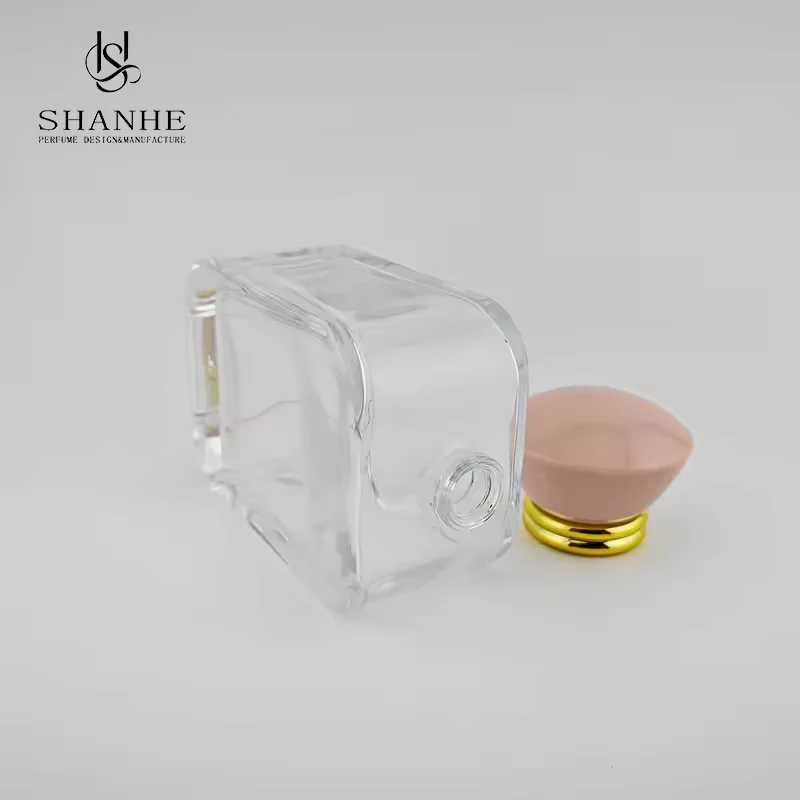 Luxury Custom Cubic Perfume Bottle Empty Manufacture Pink Cap for Perfume image 5