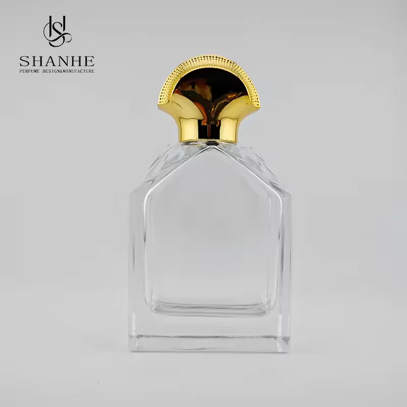 Luxury Glass Atomizer Bottles Empty Perfume Bottle with Irregular Golden
