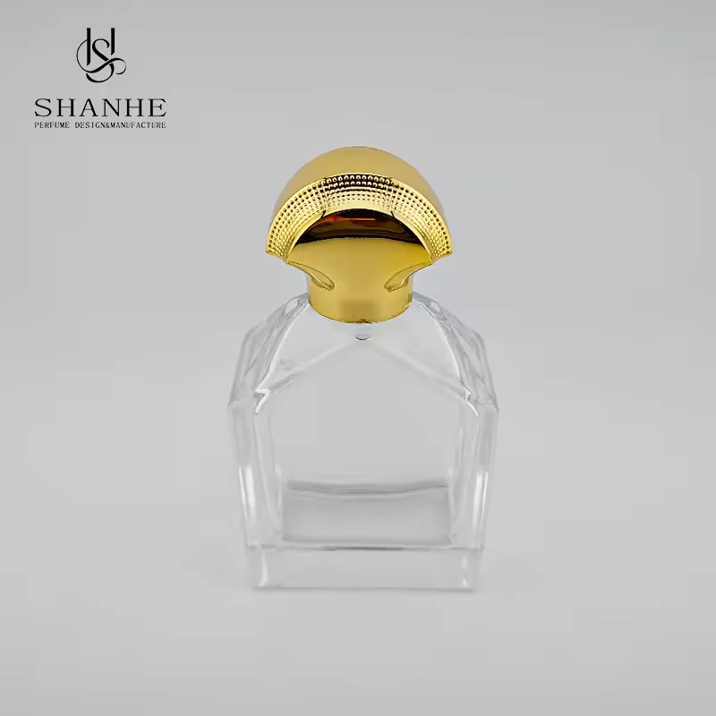 Luxury Glass Atomizer Bottles Empty Perfume Bottle with Irregular Golden image 5