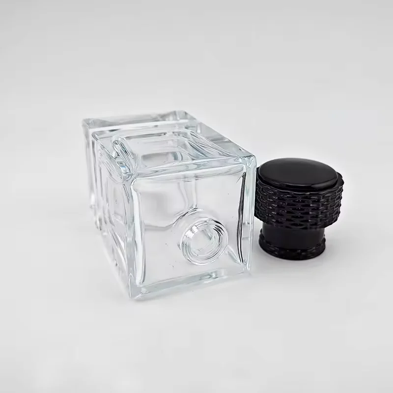 Black Square Glass Perfume Bottle with Custom Logo