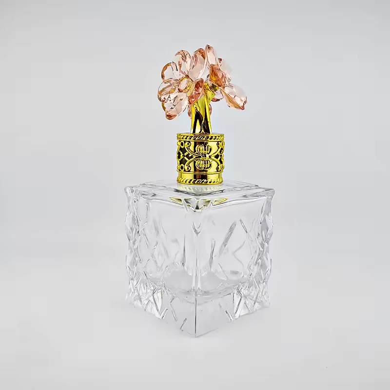 Newly Designed Glass Perfume Bottle Flat Shape Capacity Hot Stamping Surface