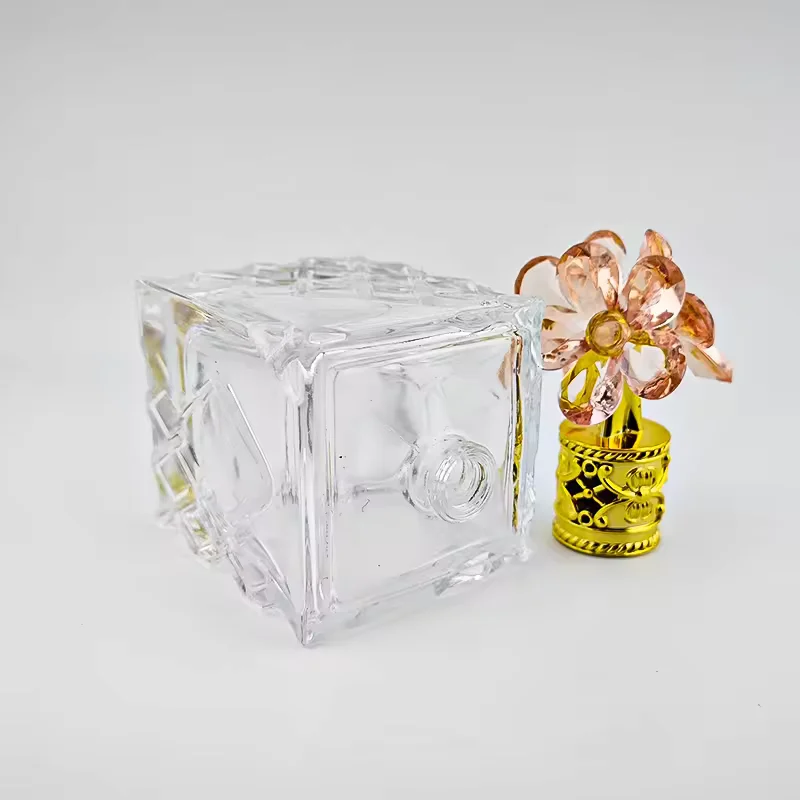 Newly Designed Glass Perfume Bottle Flat Shape Capacity Hot Stamping Surface image 4