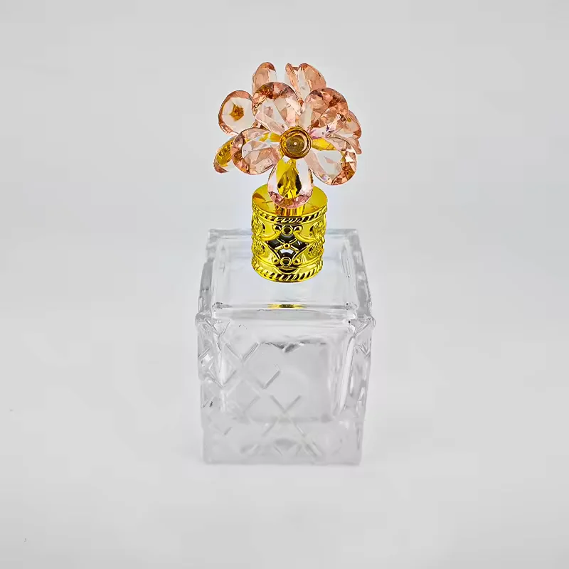 Newly Designed Glass Perfume Bottle Flat Shape Capacity Hot Stamping Surface image 5
