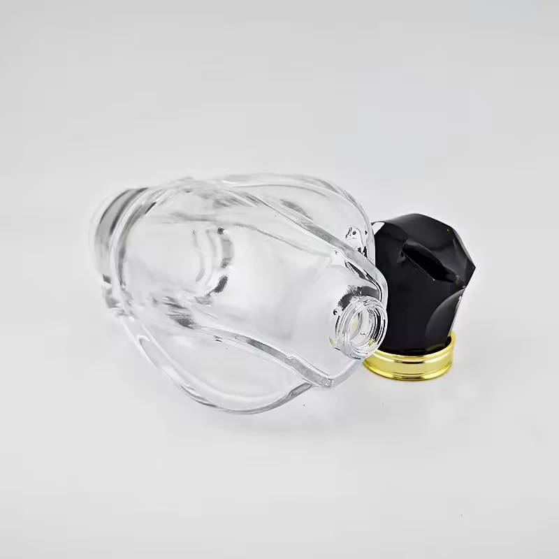 Black Glass Perfume Bottle with Crimp Neck image 4