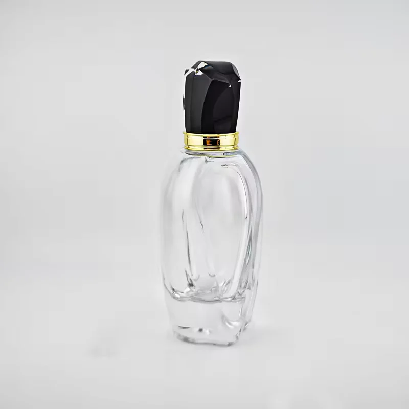 Black Glass Perfume Bottle with Crimp Neck image 5