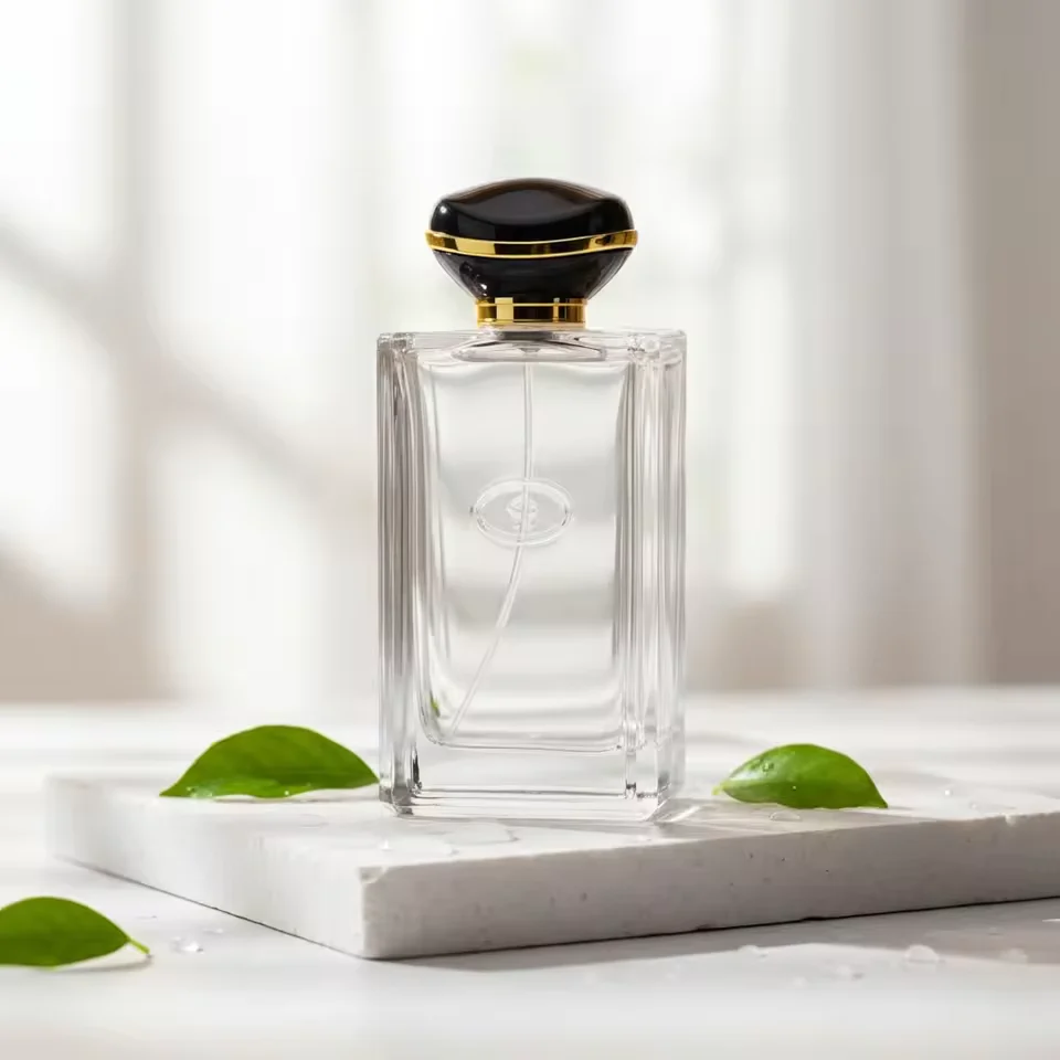 Black Glass Perfume Bottle with Pump Sprayer