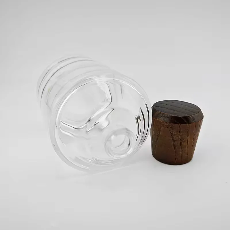 Square Glass Perfume Bottle with Wood Cap image 4
