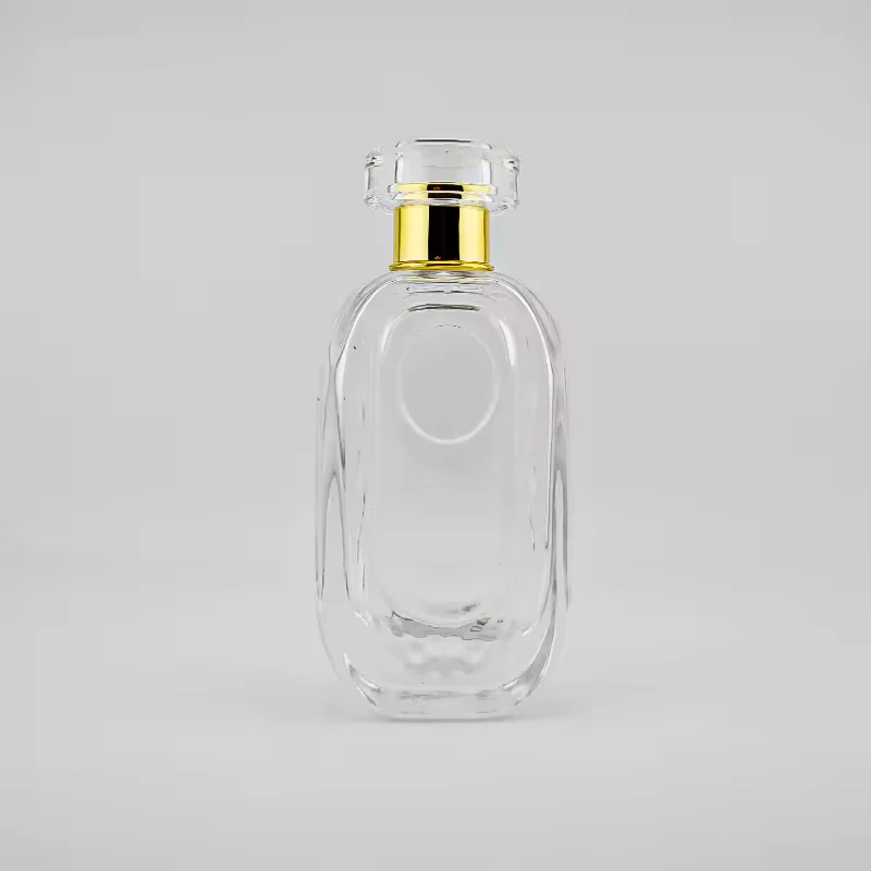Square Glass Perfume Bottle with Crimp Neck