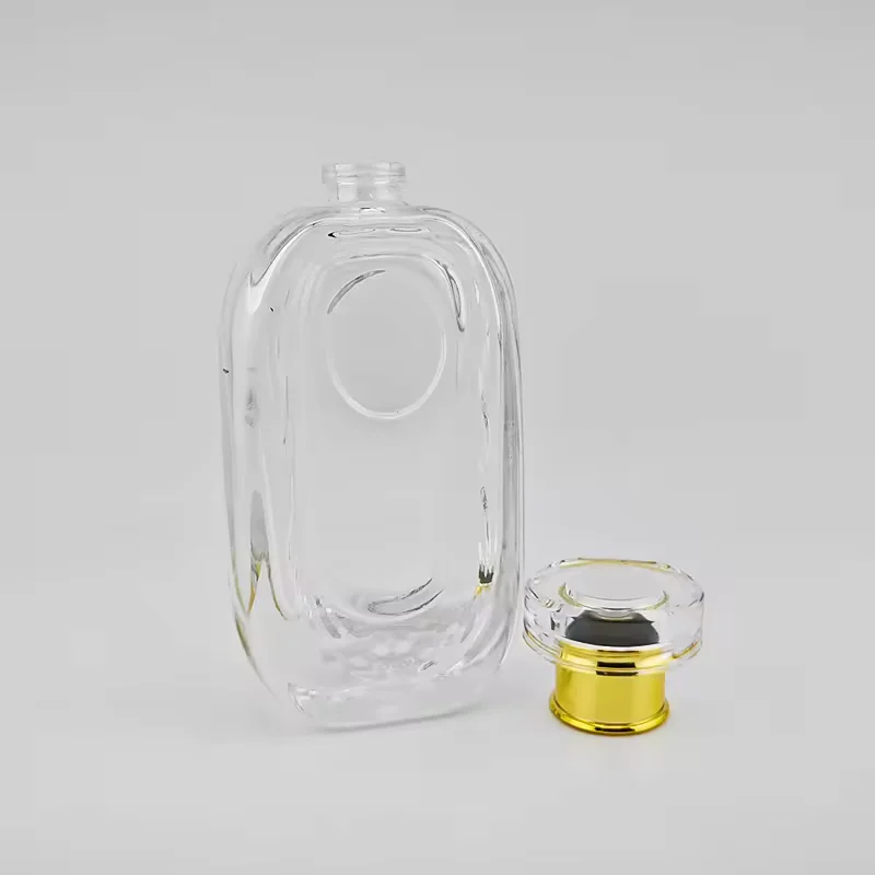 Square Glass Perfume Bottle with Crimp Neck image 2