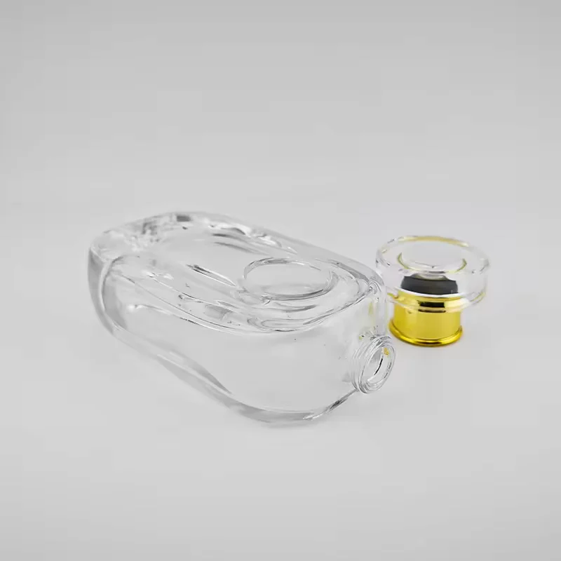 Square Glass Perfume Bottle with Crimp Neck image 4