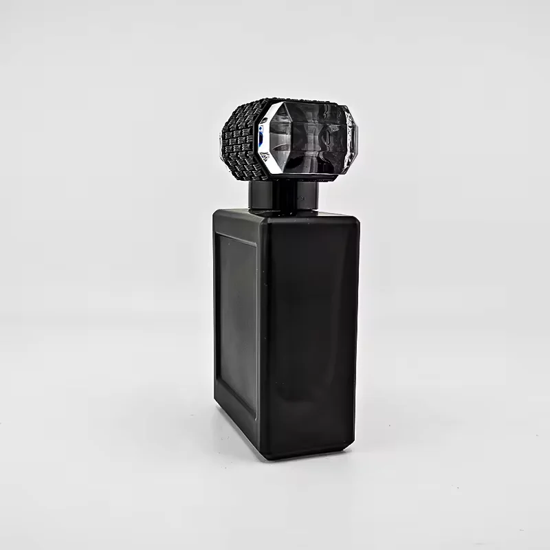 Black Rectangular Glass Perfume Bottle with Pump Sprayer image 4