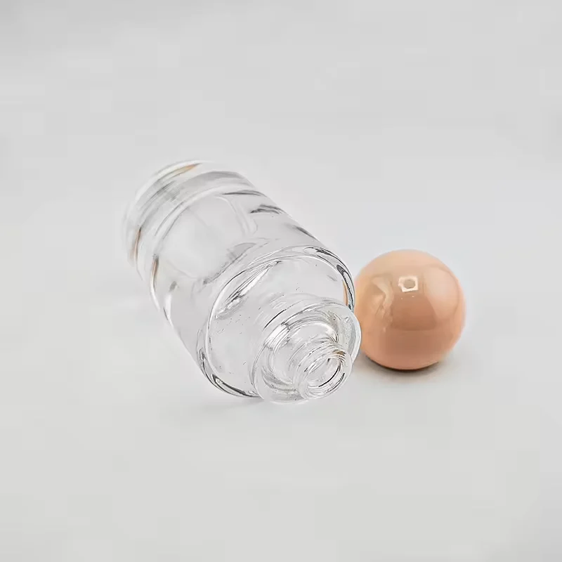 Clear Round Glass Perfume Bottle image 3