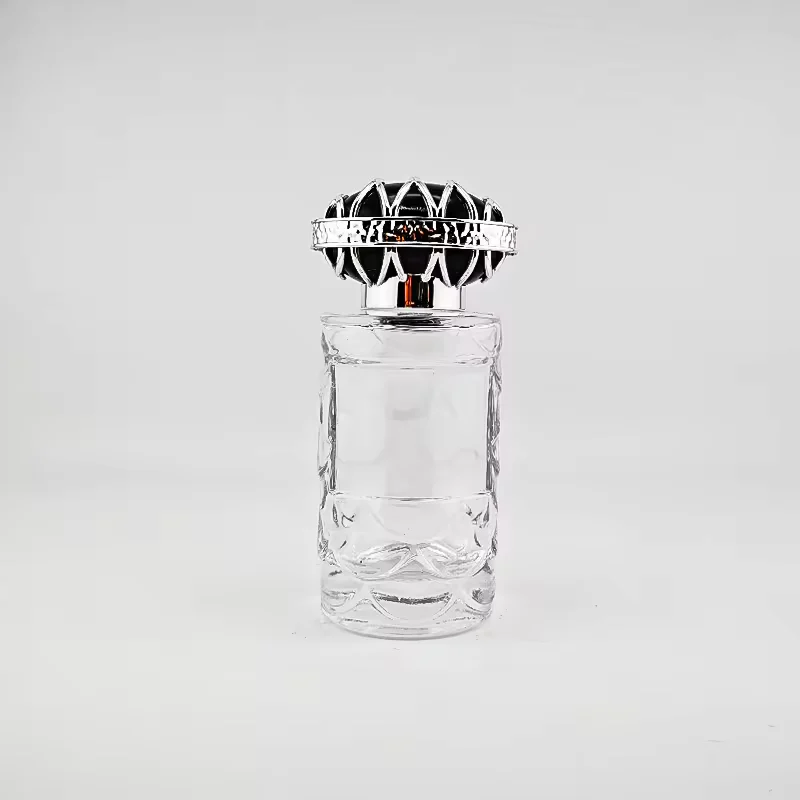 Round Glass Perfume Bottle with Refillable Design