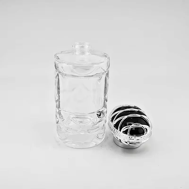 Round Glass Perfume Bottle with Refillable Design image 2