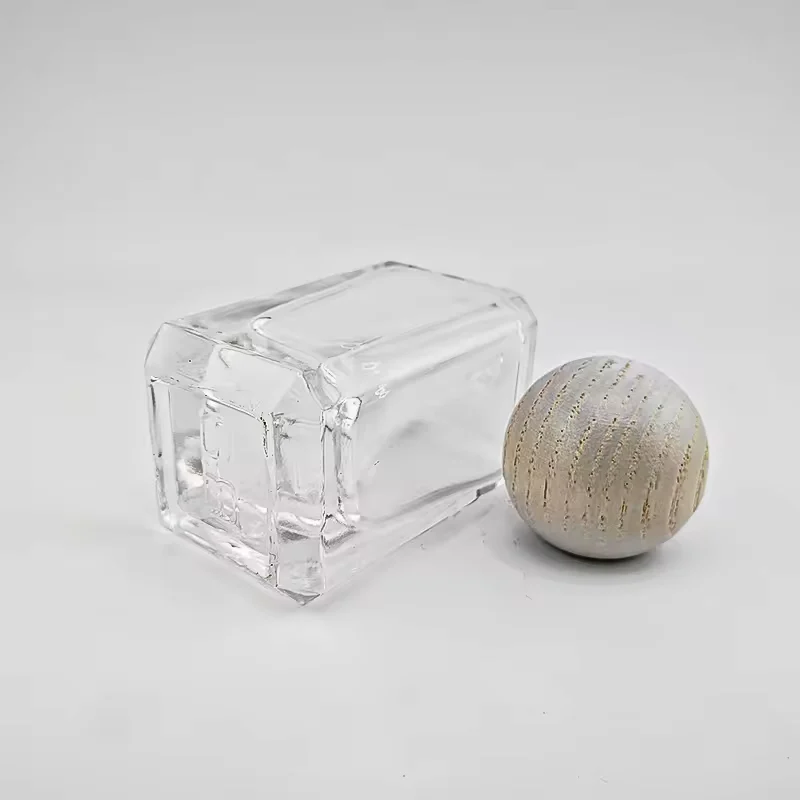 Clear Round Glass Perfume Bottle image 2