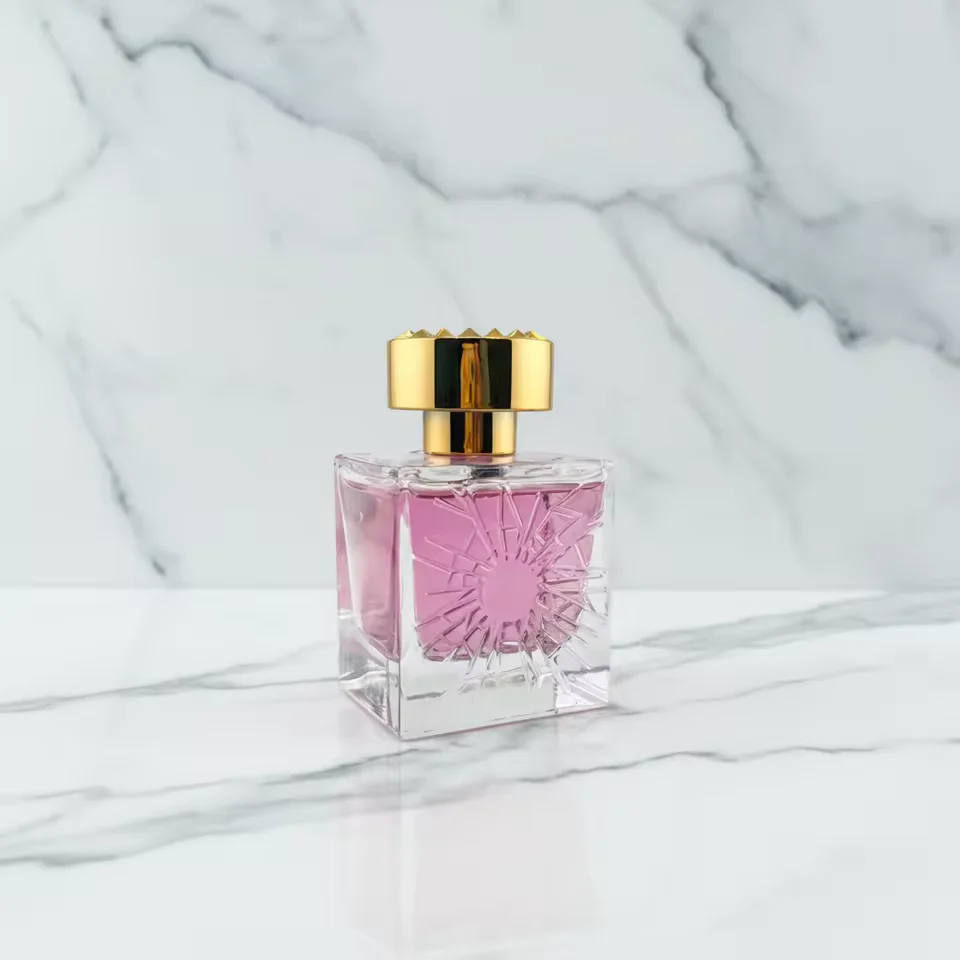 Clear Square Glass Perfume Bottle